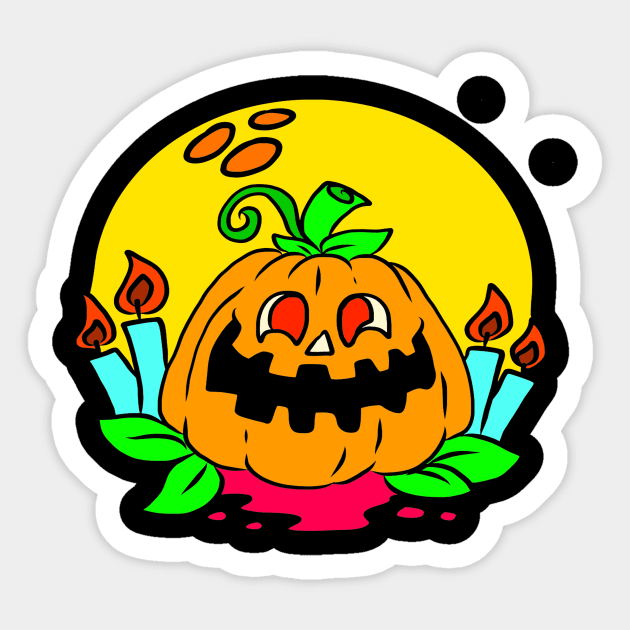 Halloween pictures on t-shirt for kids pumpkin Sticker by KK-Royal